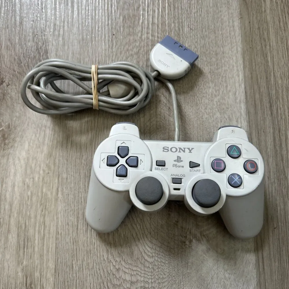 Sony PS1 PS One PlayStation Dual Shock Controller SCPH-110 White OEM Tested